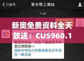 新奥免费资料全天放送:CUS960.17状况评测及解析_深度版