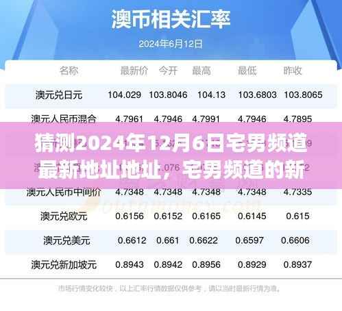 揭秘宅男频道新旅程,预测2024年12月6日神秘新地址约定