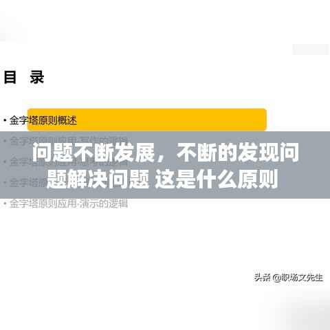 问题不断发展,不断的发现问题解决问题 这是什么原则